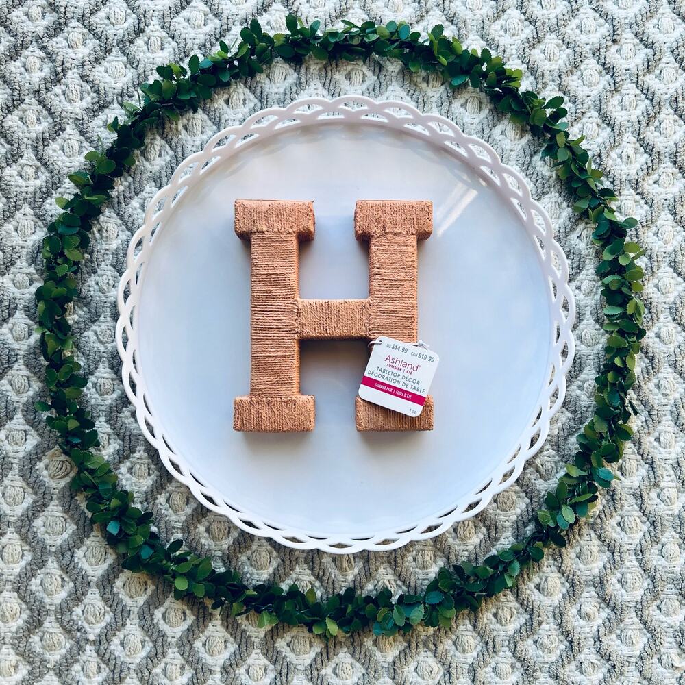 NWT Michaels Pale Pink Textured Letter "H" Table Top Decor by Ashland